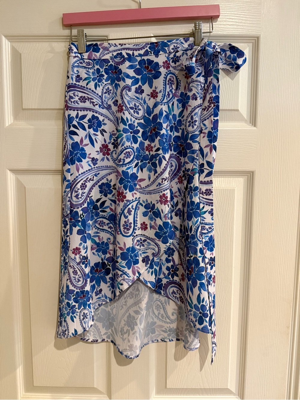 Show Me Your Mumu Blue Floral Paisley Asymmetrical Wrap Skirt
